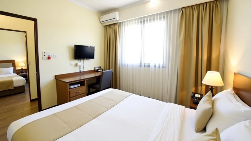 Spacious family room at Hotel K Meridian Inn, Khulna, low-budget hotel