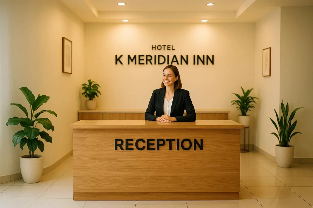 Clear safety cues: bright corridors, CCTV coverage, and discreet security—peace of mind during your stay. Hotel k Meridian Inn Khulna